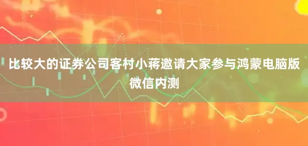 比较大的证券公司客村小蒋邀请大家参与鸿蒙电脑版微信内测