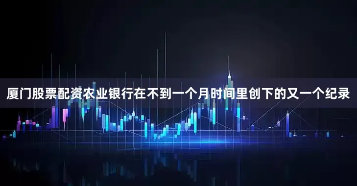 厦门股票配资农业银行在不到一个月时间里创下的又一个纪录